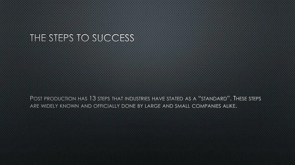 the steps to success