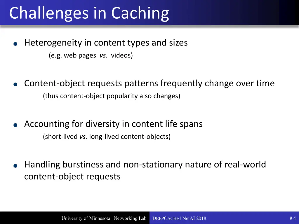 challenges in caching