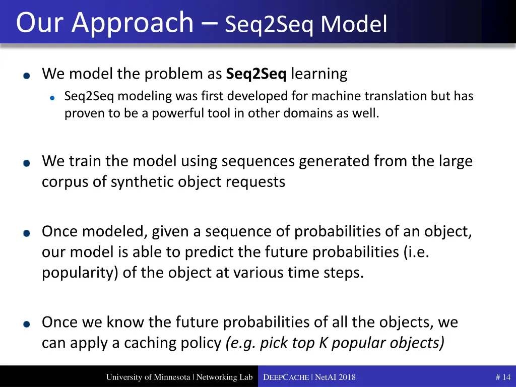 our approach seq2seq model