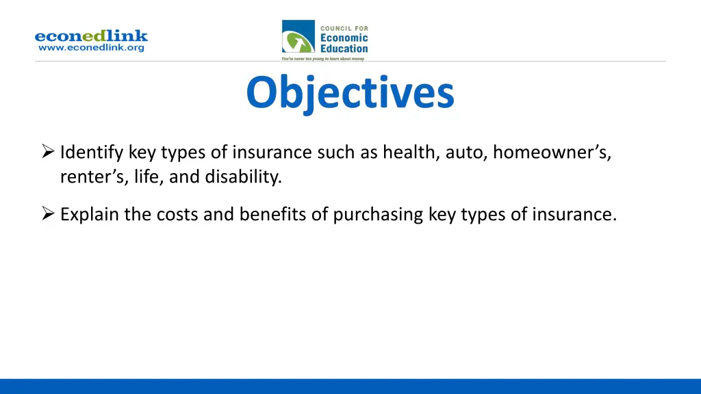 identify key types of insurance such as health