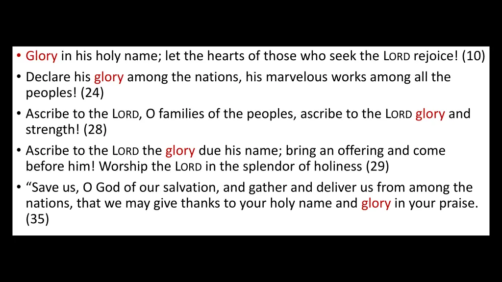 glory in his holy name let the hearts of those