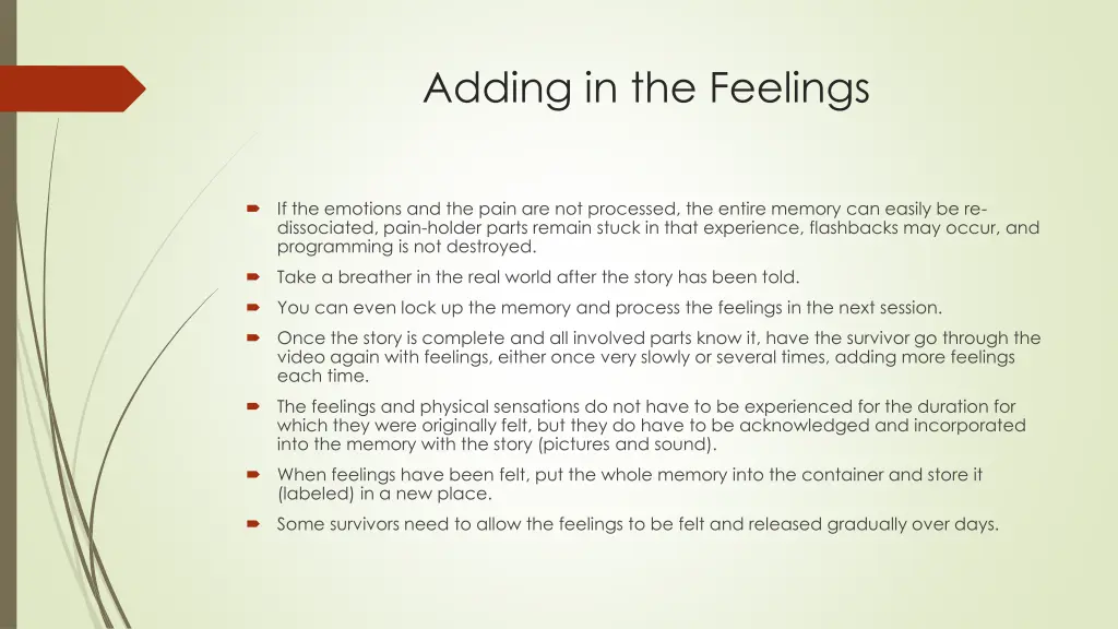 adding in the feelings