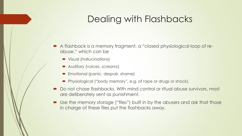 dealing with flashbacks