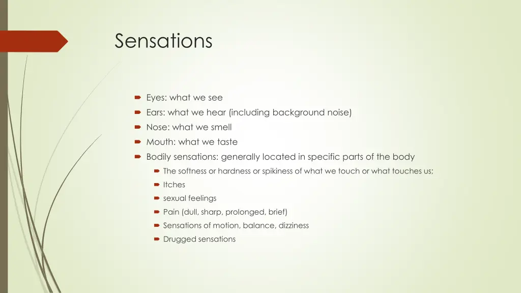 sensations