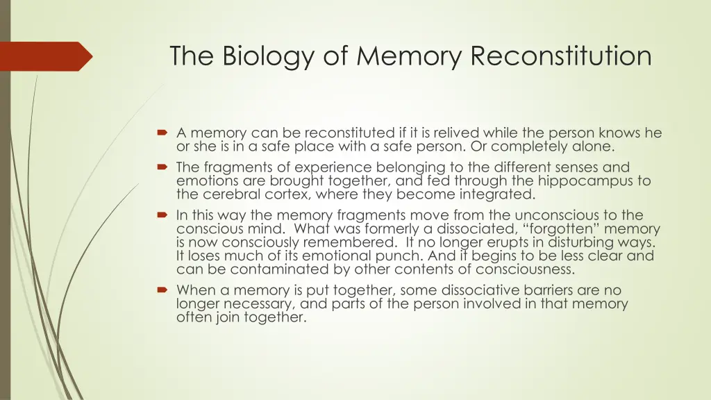 the biology of memory reconstitution