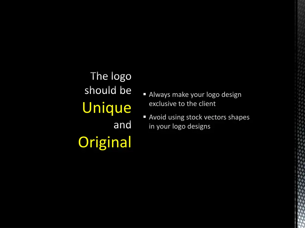 the logo should be unique