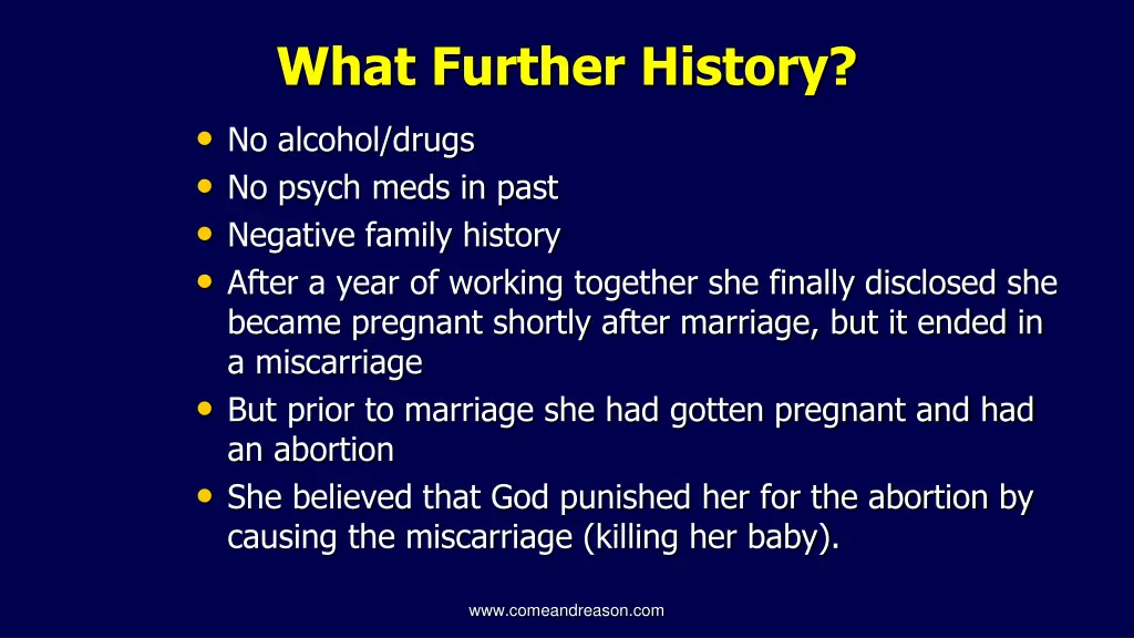 what further history no alcohol drugs no psych