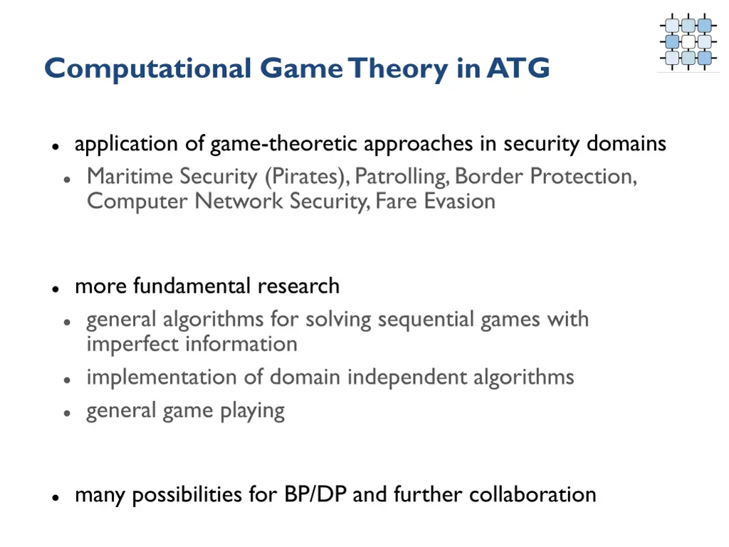 computational game theory in atg