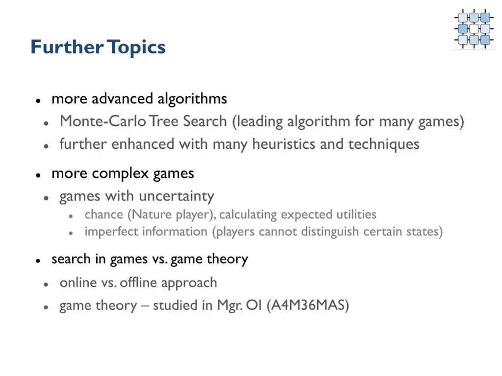 further topics