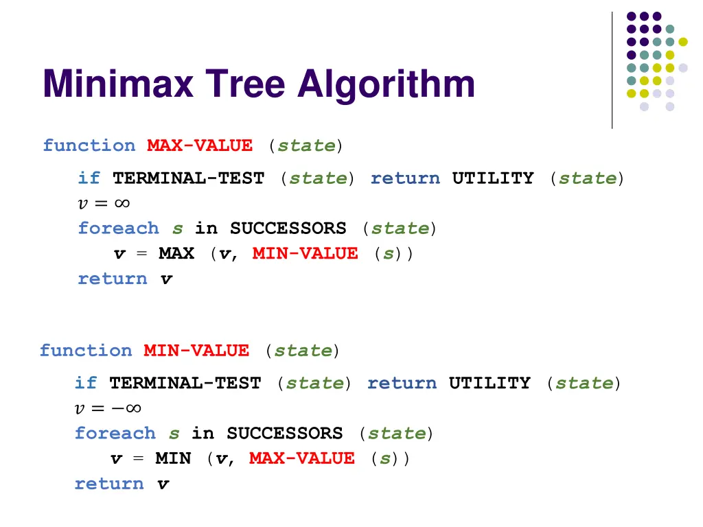 minimax tree algorithm