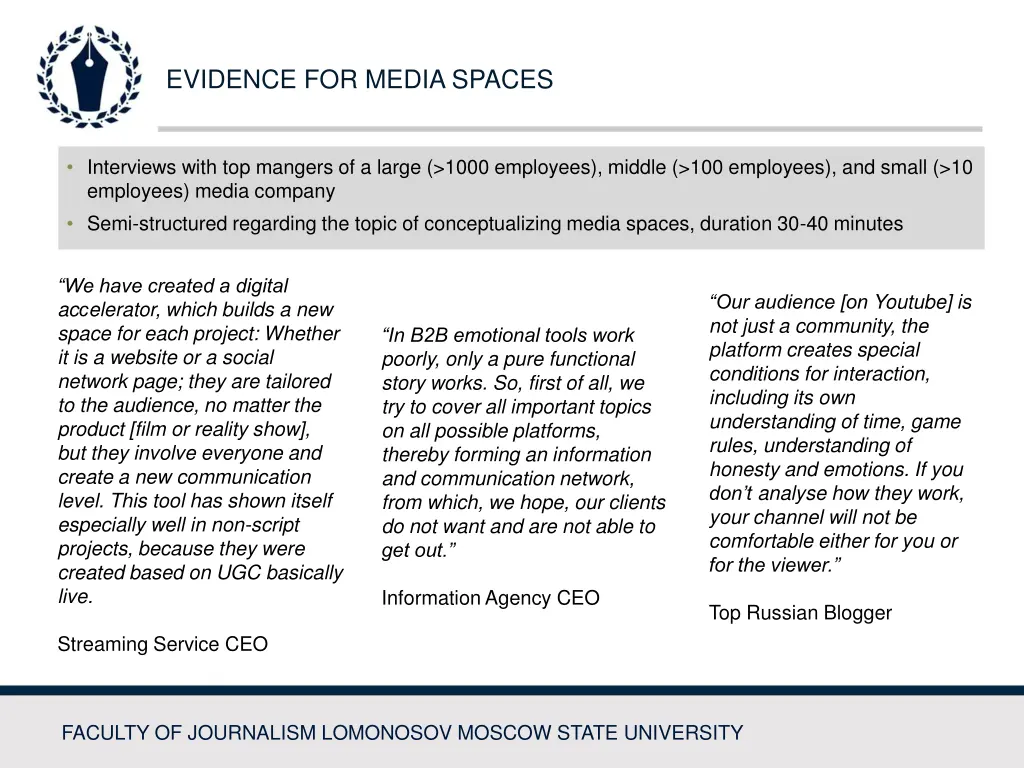 evidence for media spaces