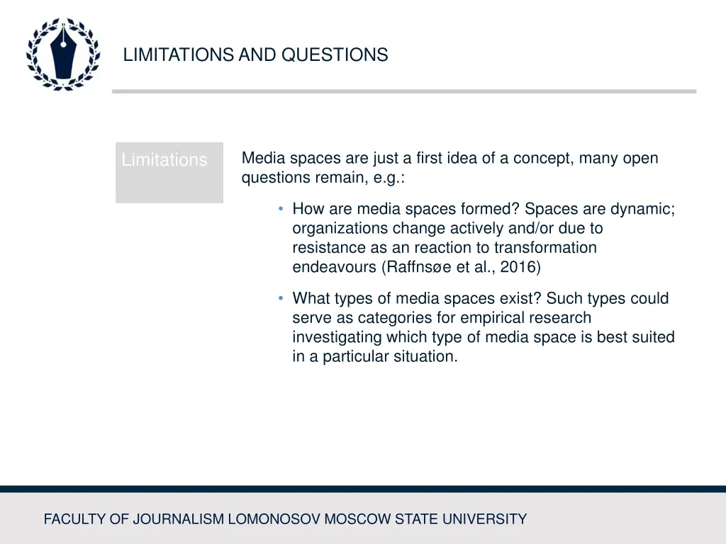 limitations and questions