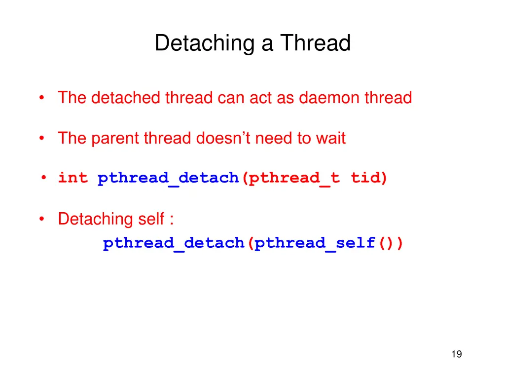 detaching a thread