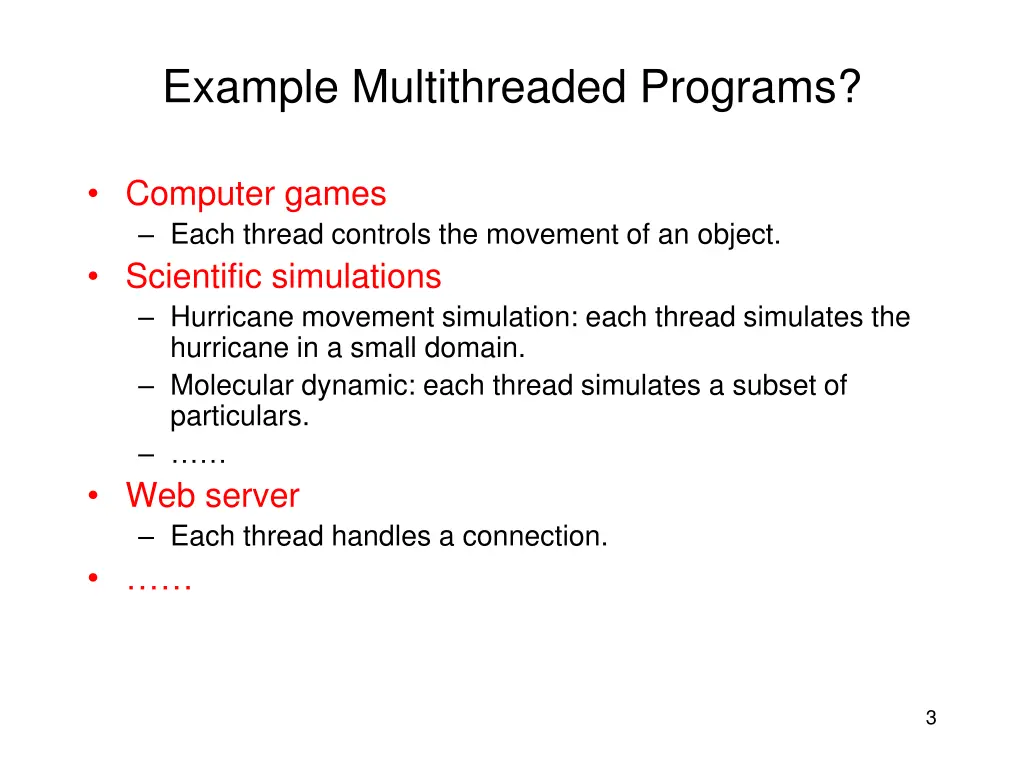 example multithreaded programs