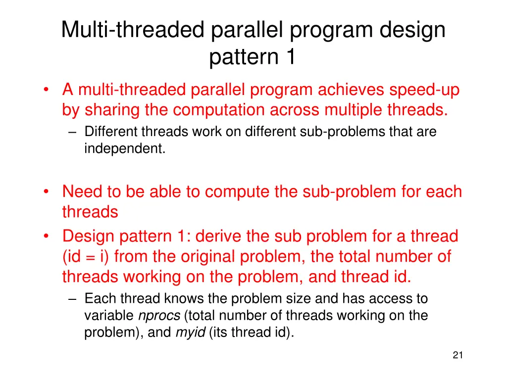 multi threaded parallel program design pattern 1