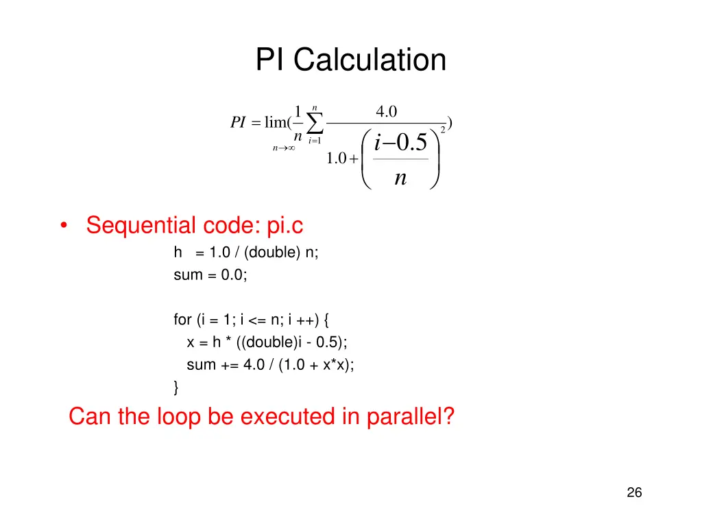pi calculation 1