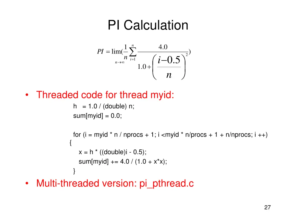pi calculation 2
