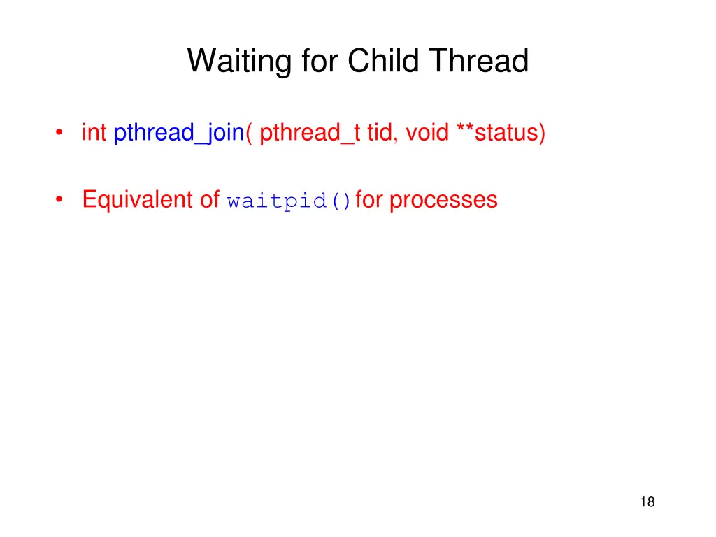 waiting for child thread