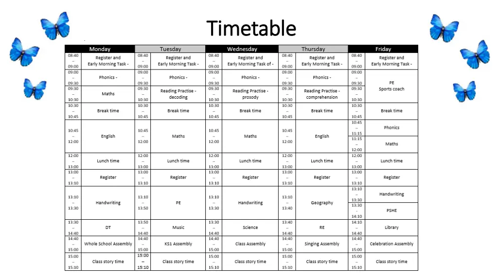 timetable timetable