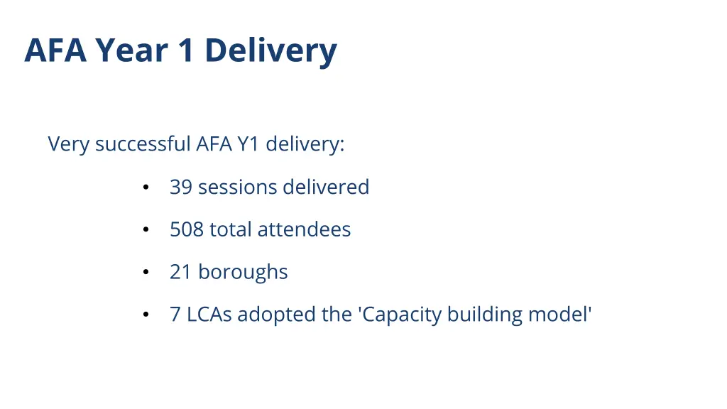 afa year 1 delivery