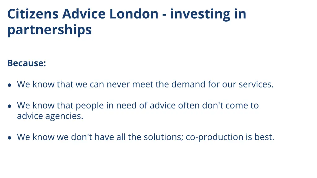 citizens advice london investing in partnerships