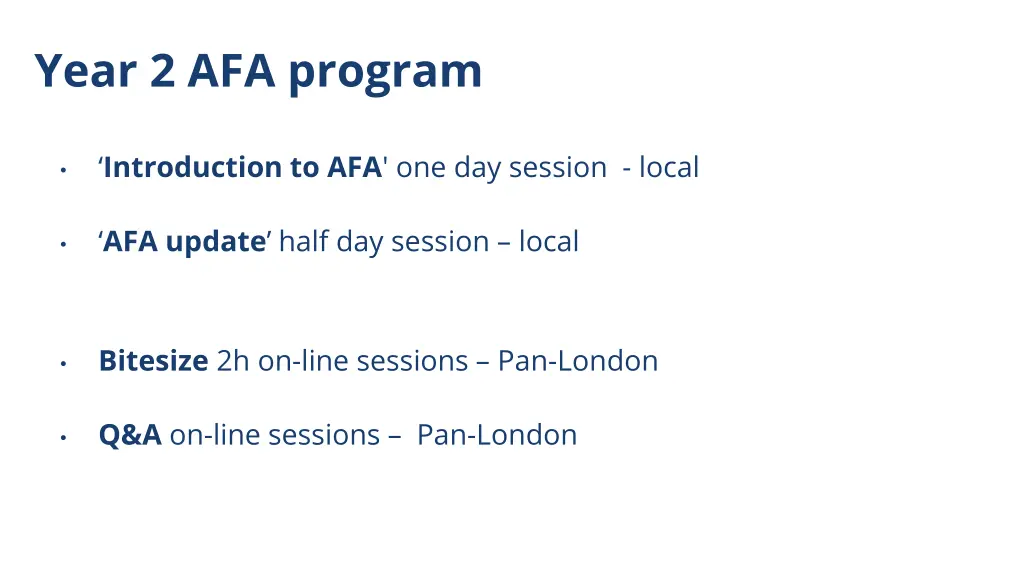 year 2 afa program