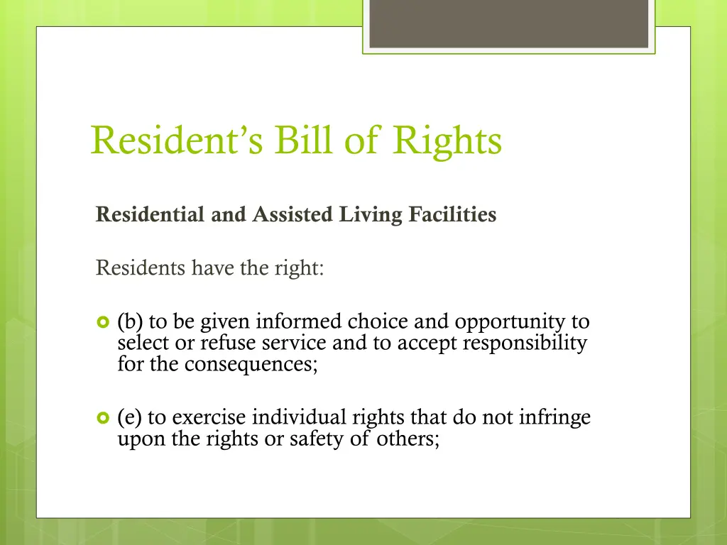 resident s bill of rights