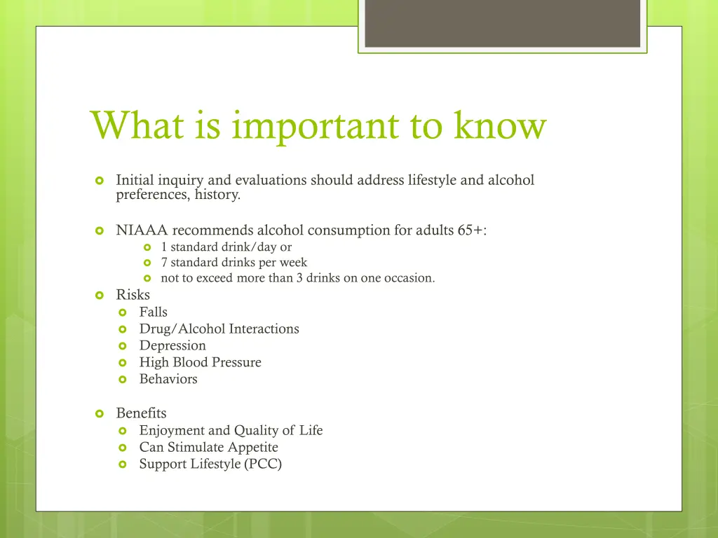 what is important to know