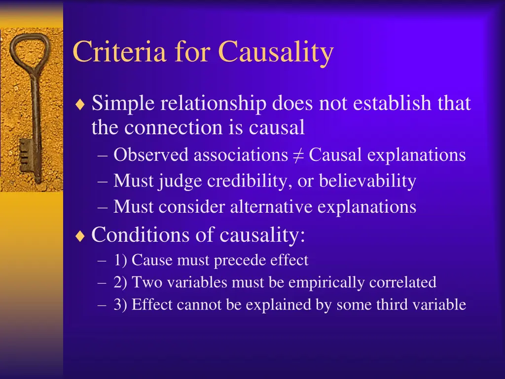 criteria for causality