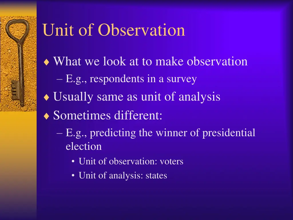 unit of observation