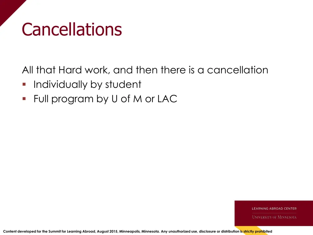 cancellations