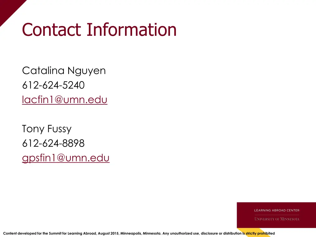 contact information