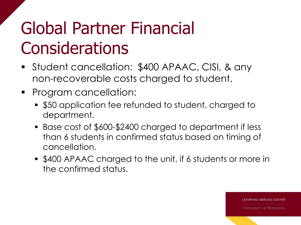 global partner financial considerations student