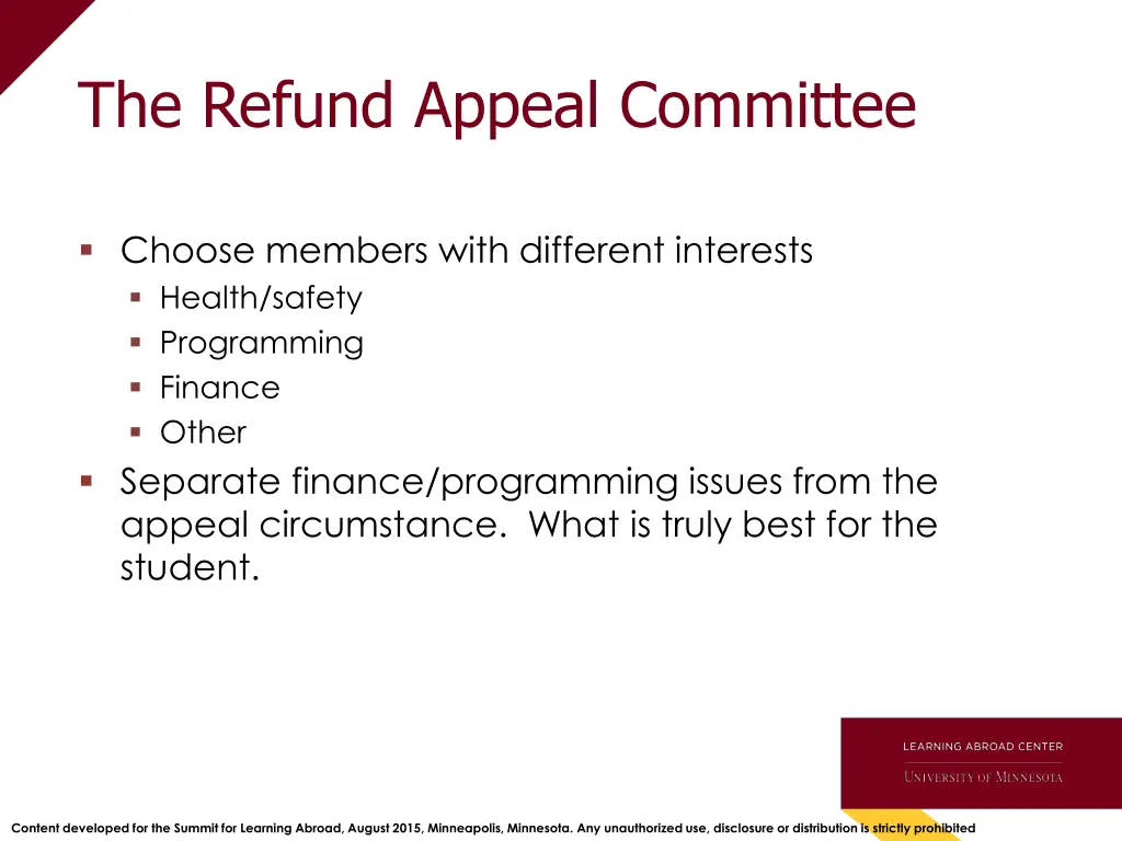 the refund appeal committee