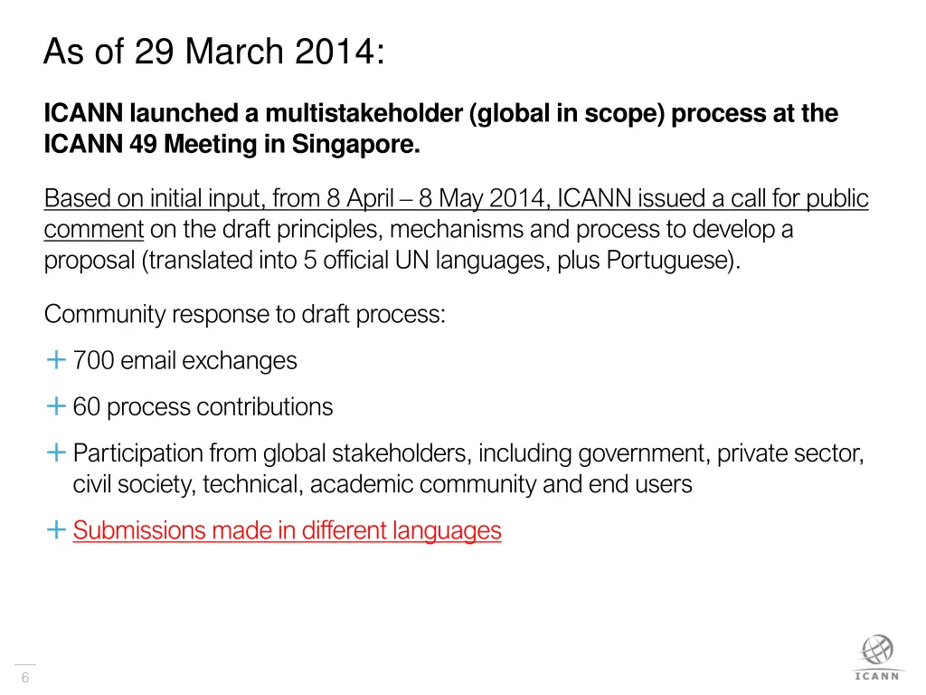 as of 29 march 2014