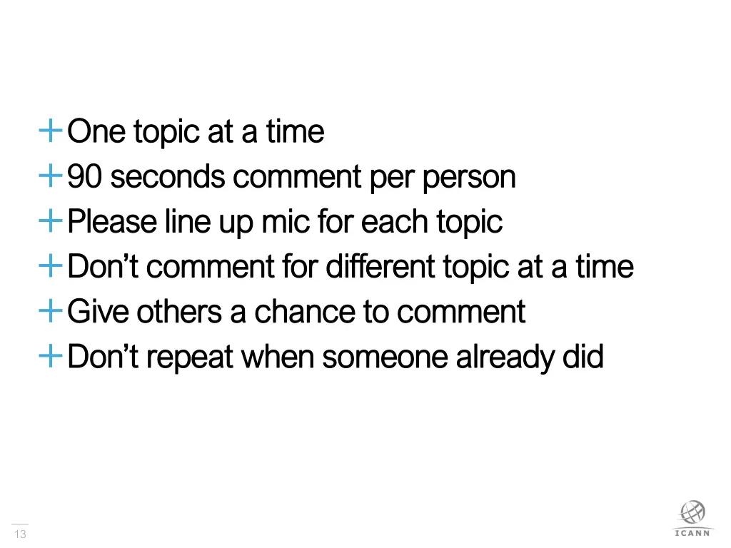 one topic at a time one topic at a time