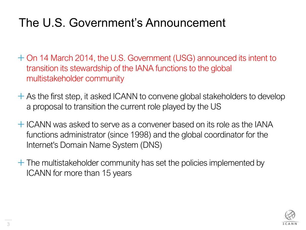 the u s government s announcement