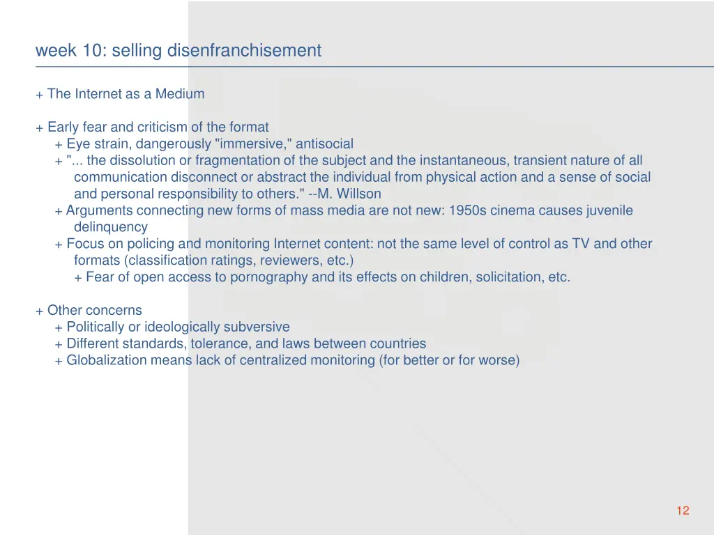 week 10 selling disenfranchisement 10