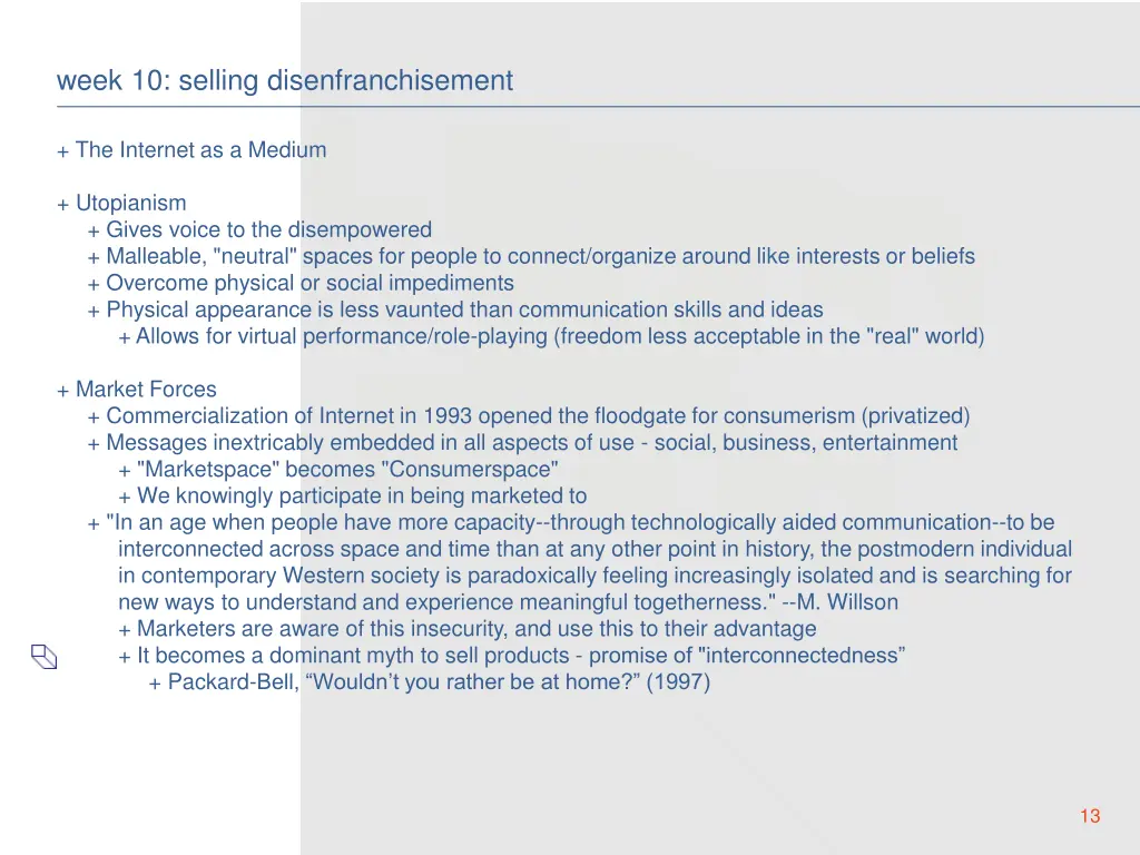 week 10 selling disenfranchisement 11