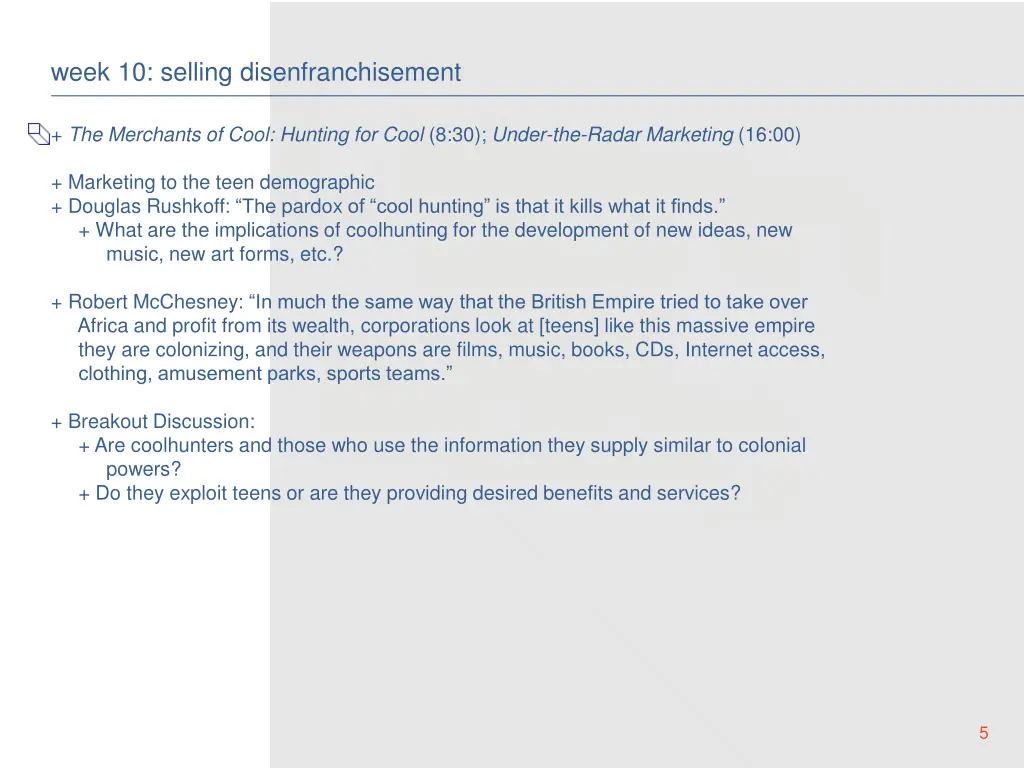 week 10 selling disenfranchisement 3