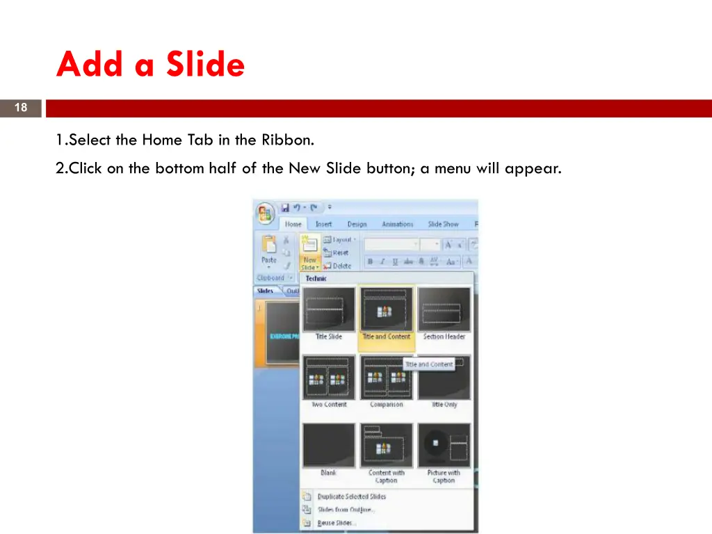 add a slide