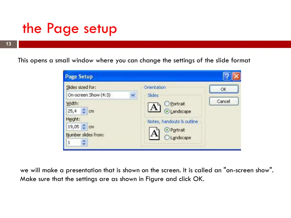 the page setup 1