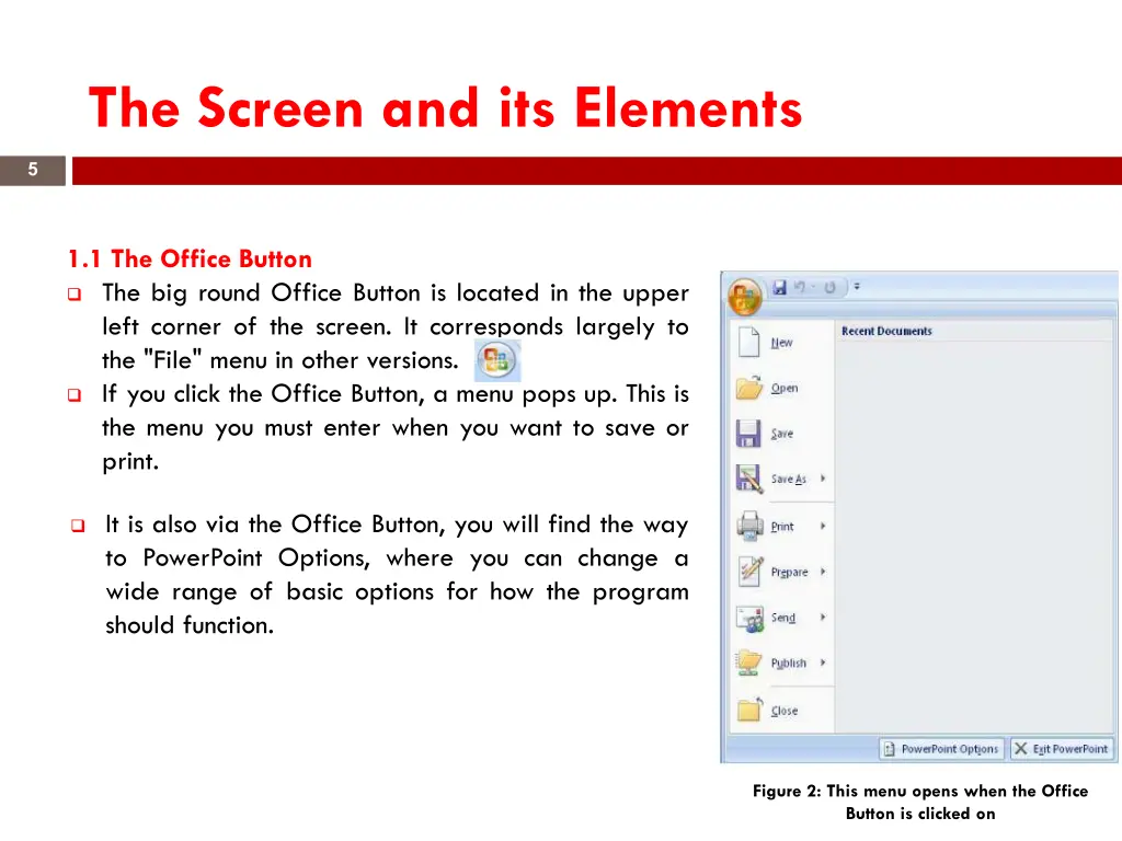 the screen and its elements 2