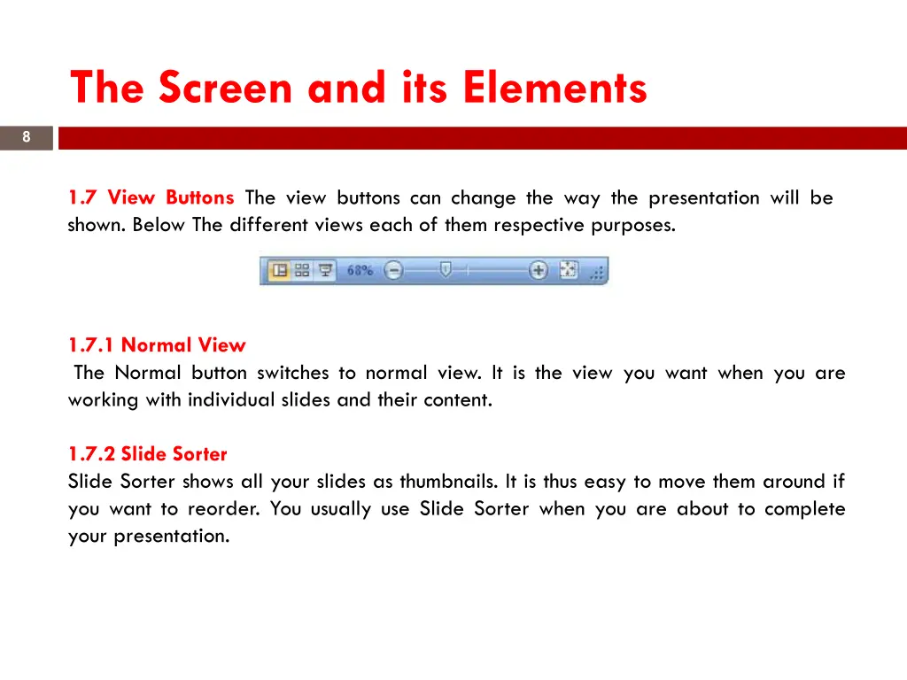 the screen and its elements 5