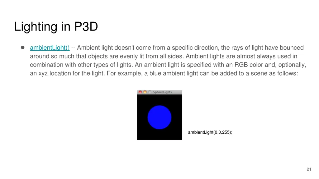 lighting in p3d 1