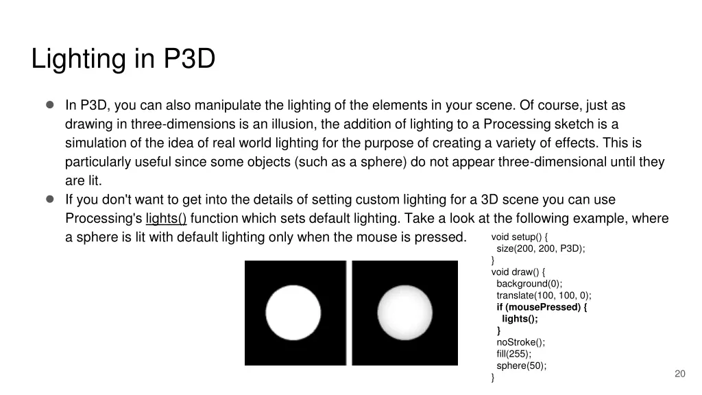 lighting in p3d