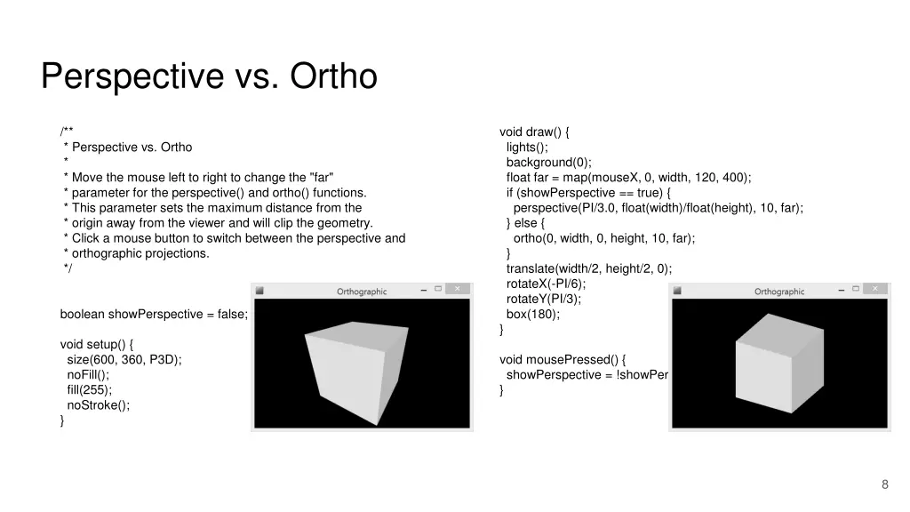 perspective vs ortho