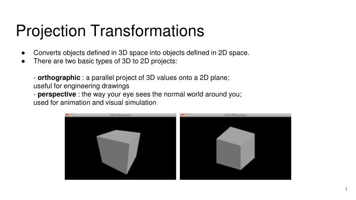 projection transformations
