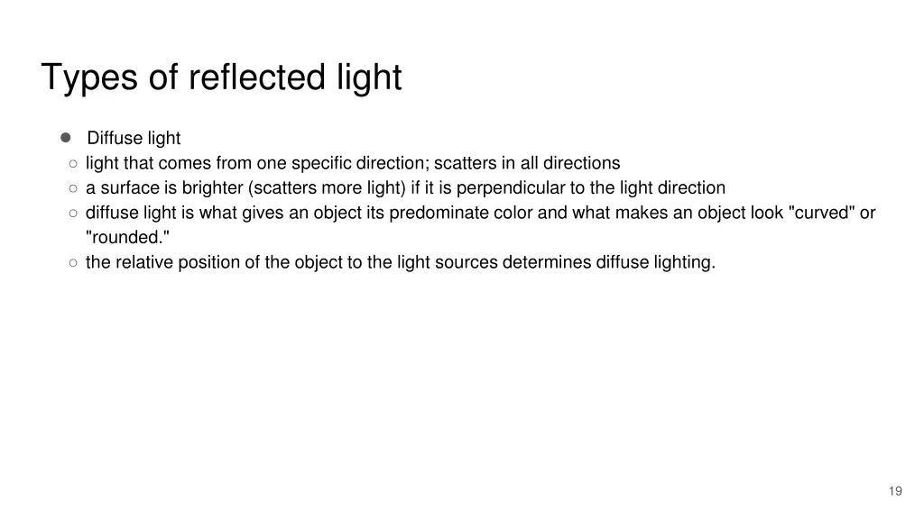 types of reflected light 1