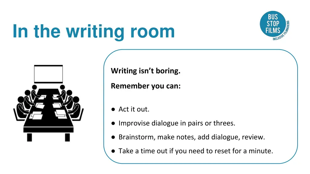in the writing room